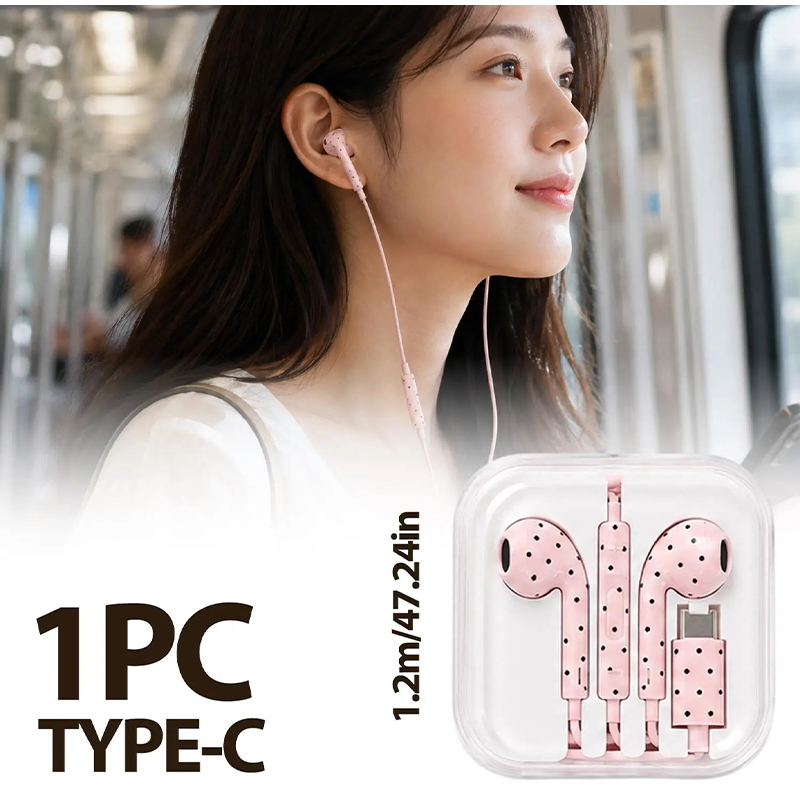 Fones de Ouvido Tipo C com Pad - Wired Earphone Mic avaliação e preço