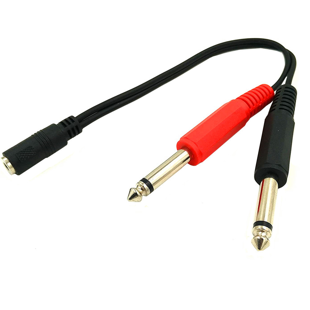 6.35mm macho para 2 6.35mm 3.5 - Audio Splitter Y avaliação e preço