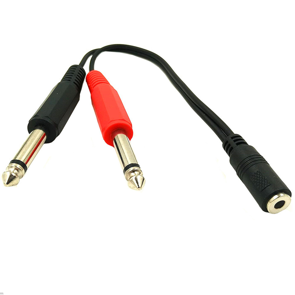 6.35mm macho para 2 6.35mm 3.5 - Audio Splitter Y avaliação e preço